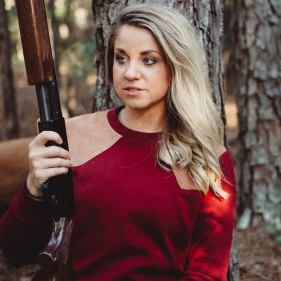 Green McKenna Quinn Preppy Shooting Suede Shoulder Patch Sweater (XL) - Picture 5 of 6